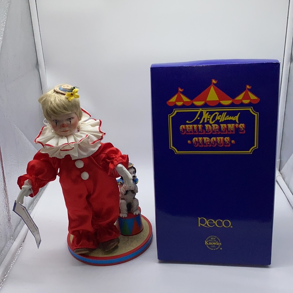 Tommy the Clown McClelland Children’s Circus Porcelain Doll Reco Knowles
